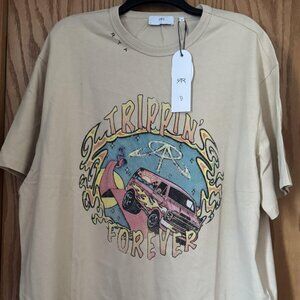 RtA RTA Forever Trippin DISTRESSED VAN ivory MEDIUM Mens TSHIRT NEW